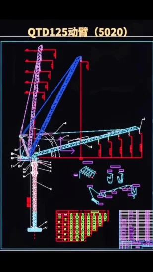 Maximal 6 t Turmdrehkran mit einem Arbeitsradius von 55 m und einer Hubhöhe von 140 m