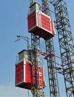 China Double Cages Building Lift für Material und Passagiere zum besten Preis